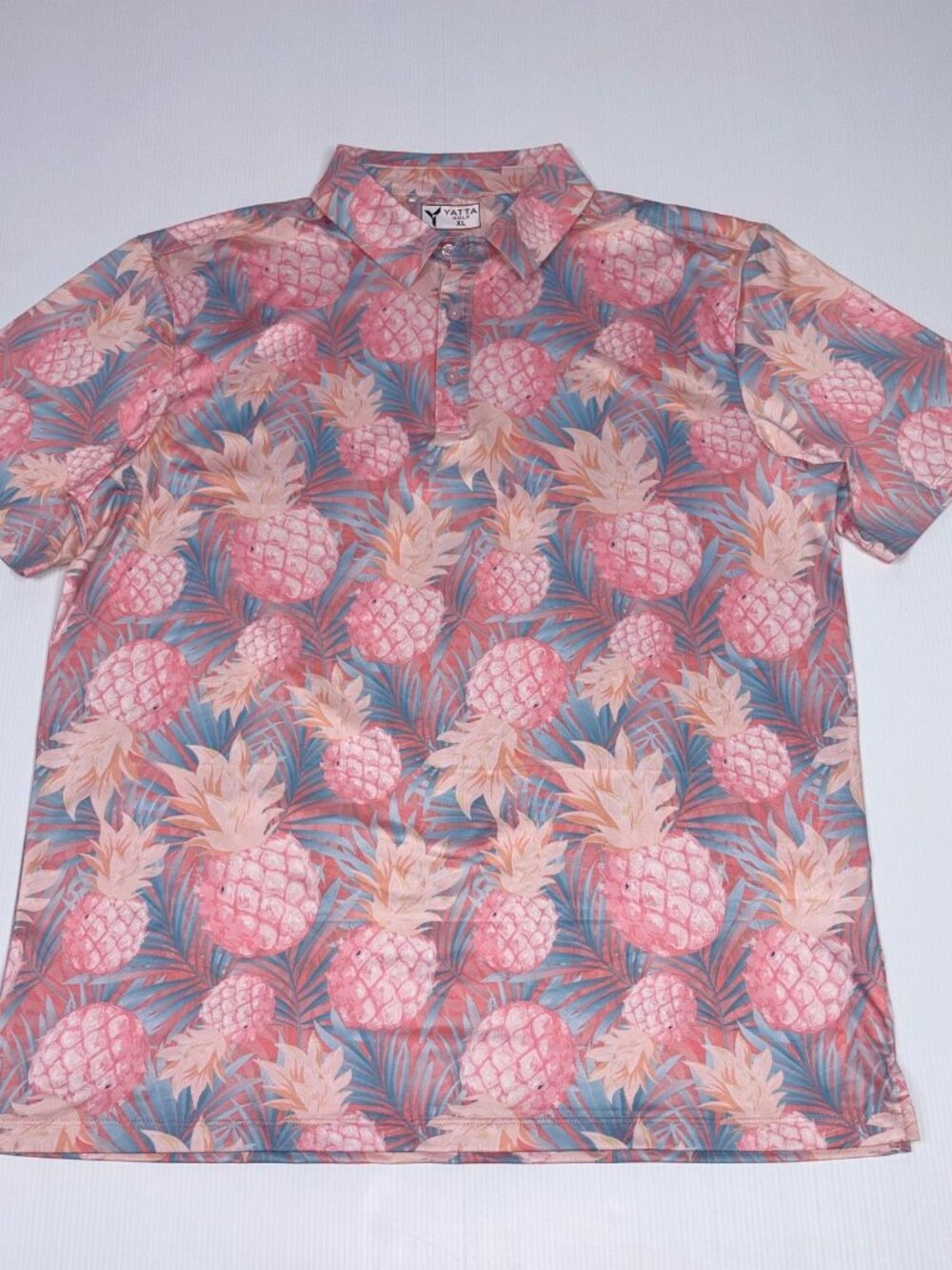 YATTA GOLF short-sleeved polo shirt with pineapple print XL men's
